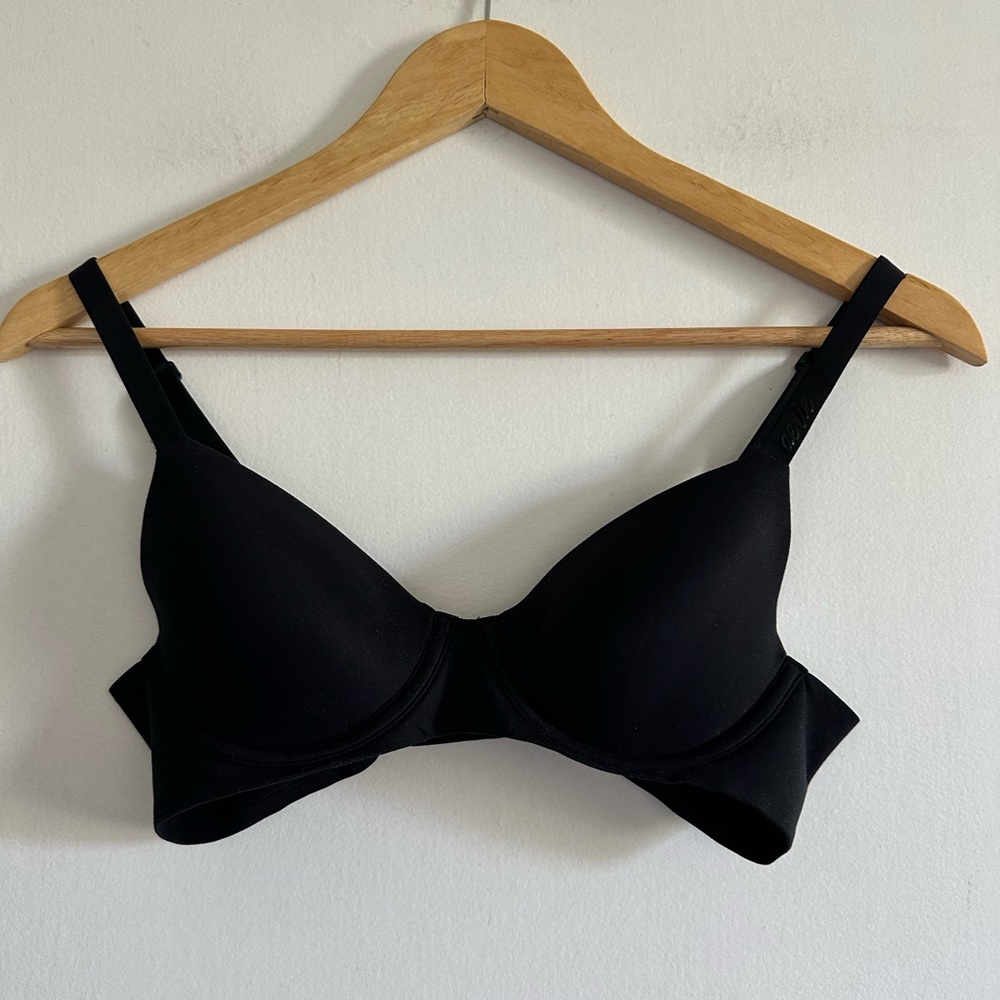 Aerie Black Real Free Full Coverage Comfortable Classic Neutral Bra size 32B EUC